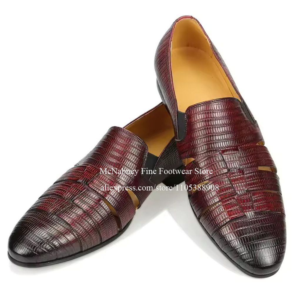 Breathable Cutout Burgundy Bla - đánh giá và giá Men Formal Wear In Summer