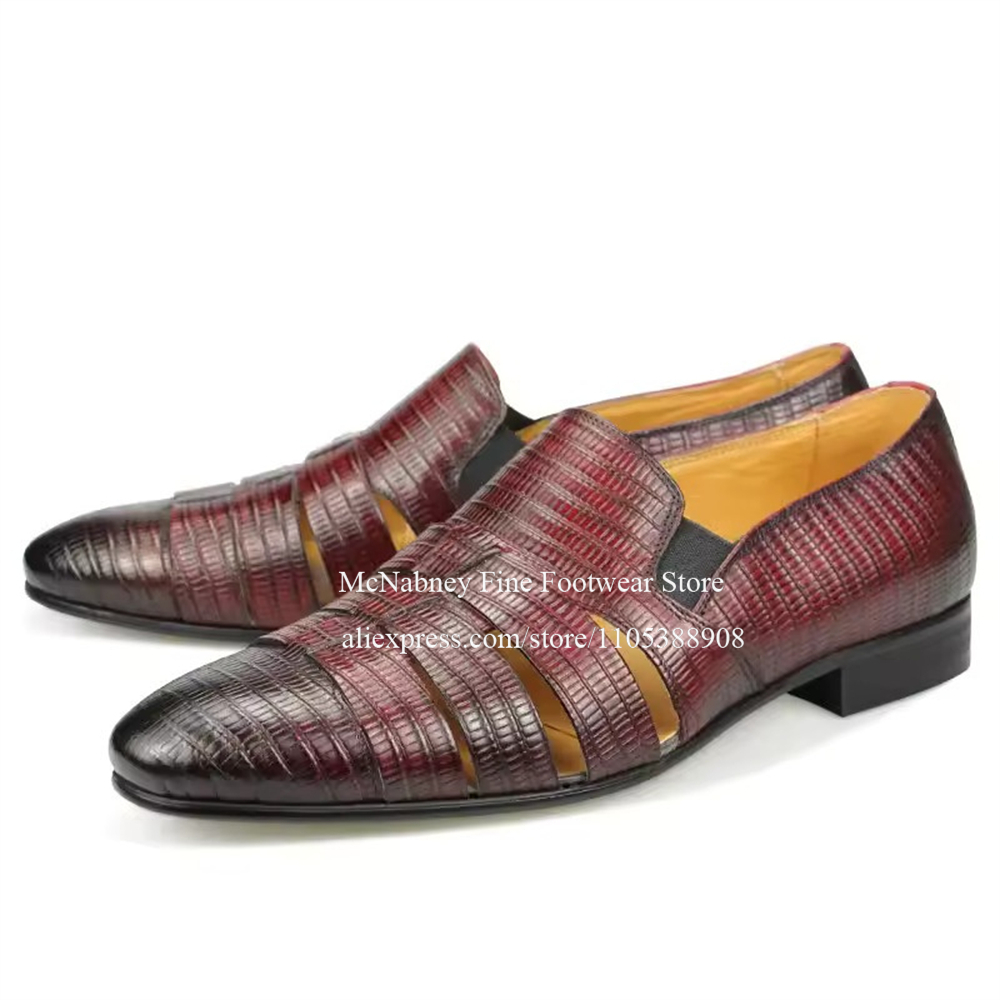 Breathable Cutout Burgundy Bla - đánh giá và giá Men Formal Wear In Summer