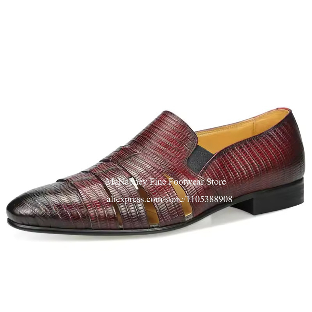 Breathable Cutout Burgundy Bla - đánh giá và giá Men Formal Wear In Summer