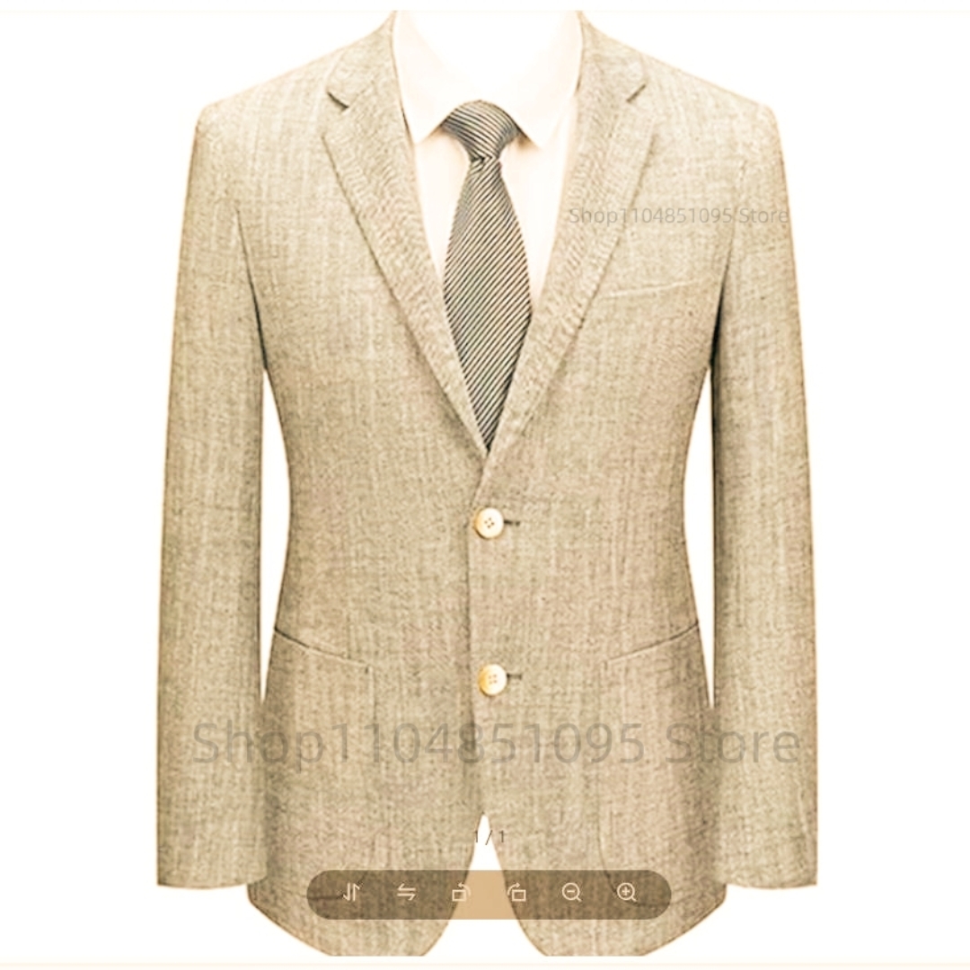 Men's Slim Fit Linen Suit Blaz - đánh giá và giá Men Formal Wear In Summer