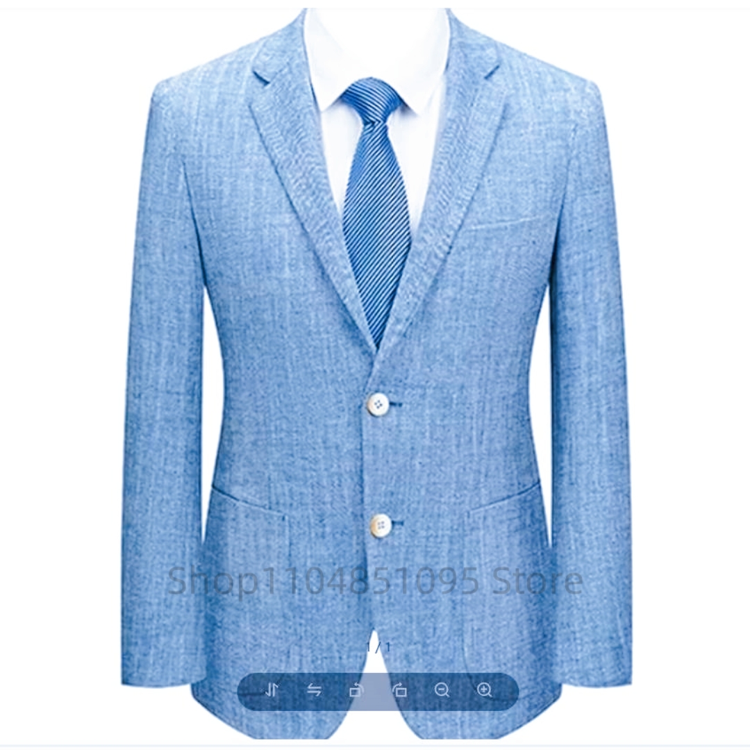 Men's Slim Fit Linen Suit Blaz - đánh giá và giá Men Formal Wear In Summer