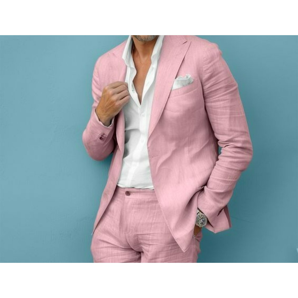 Linen Wedding Men Suits Slim F - đánh giá và giá Men Formal Wear In Summer