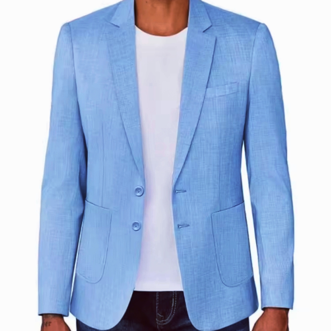 Slim Fit Men's Beige/Blue Line - đánh giá và giá Men Formal Wear In Summer