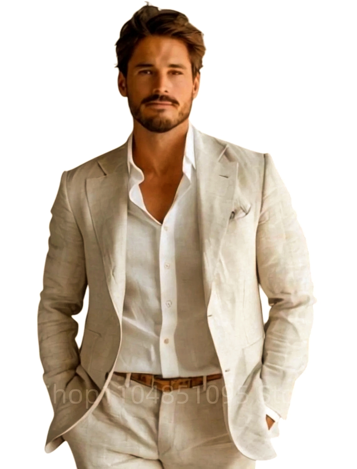 Blue Slim Fit Men's Linen Blaz - đánh giá và giá Men Formal Wear In Summer
